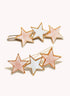Marbelized Star Trio Clip - Colors: Pink Pearlescence & Mother of Pearl White
